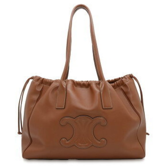 Celine Cabas Tote Bag Drawstring Cuir Triomphe Leather s - Picture 1 of 8